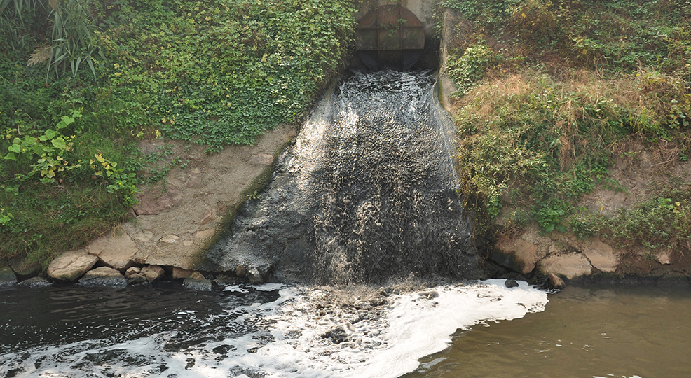 浒溪下游有个排污口
